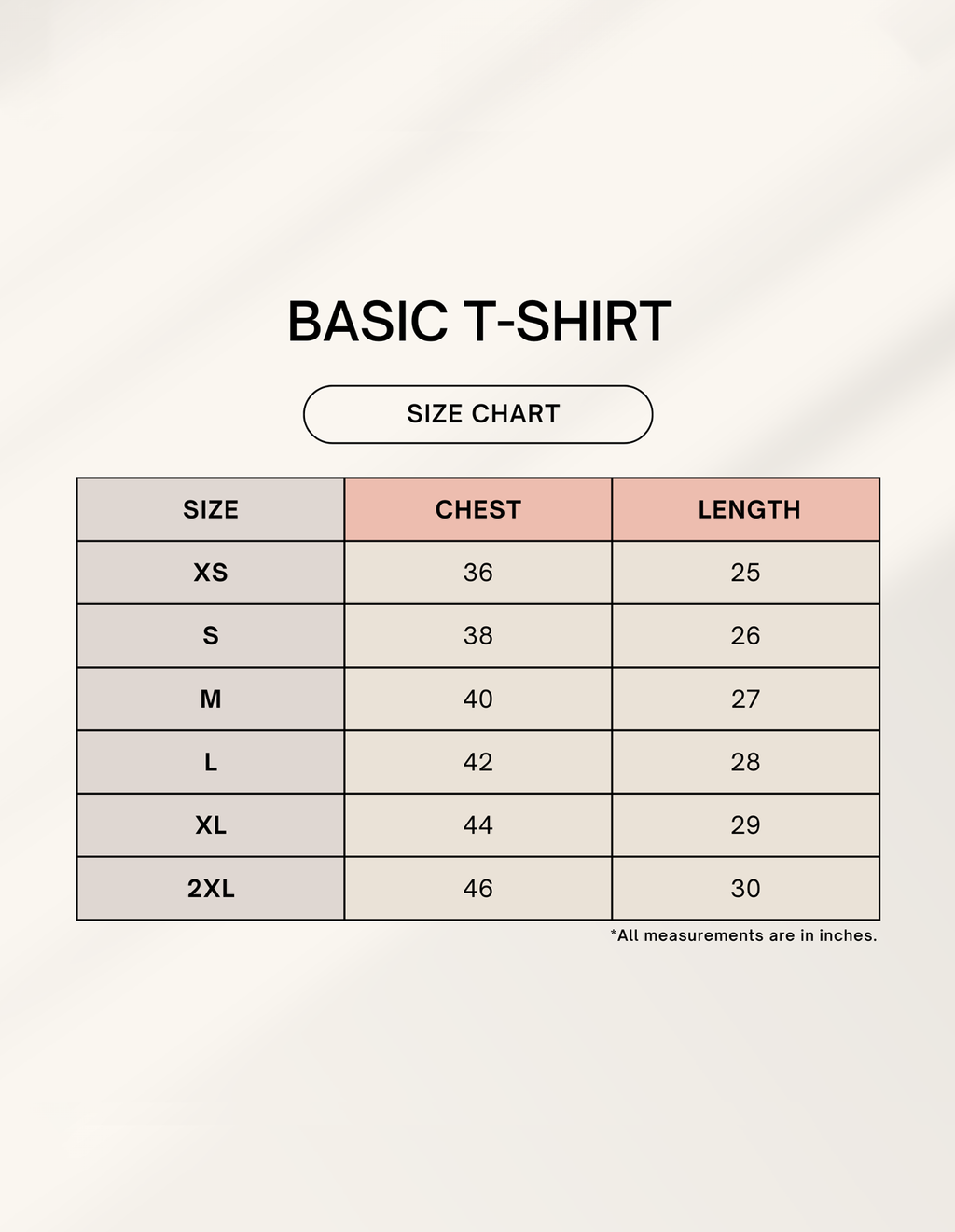 Color_Size Chart