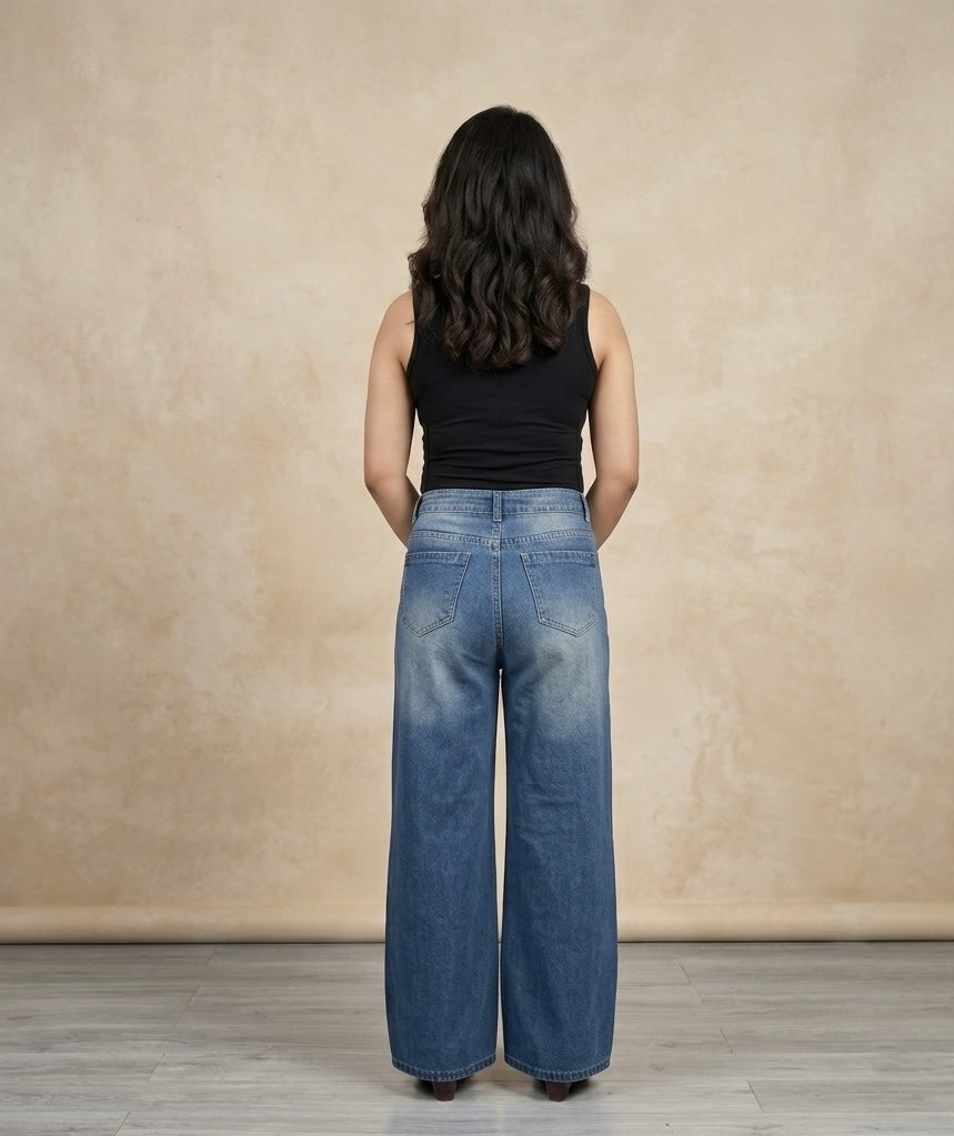 Wide leg jeans for women