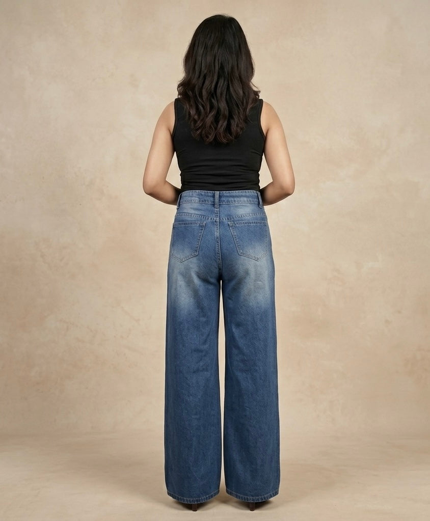 Wide leg jeans for women