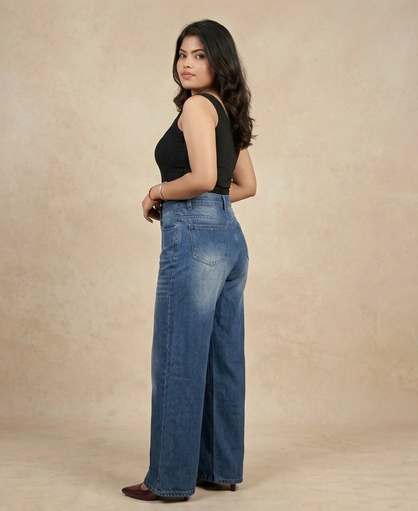 Wide leg jeans for women