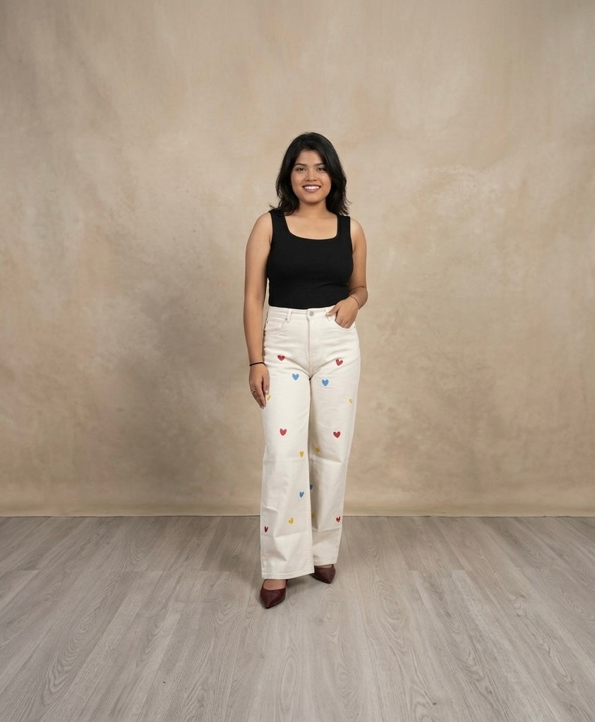 Wide leg jeans for women