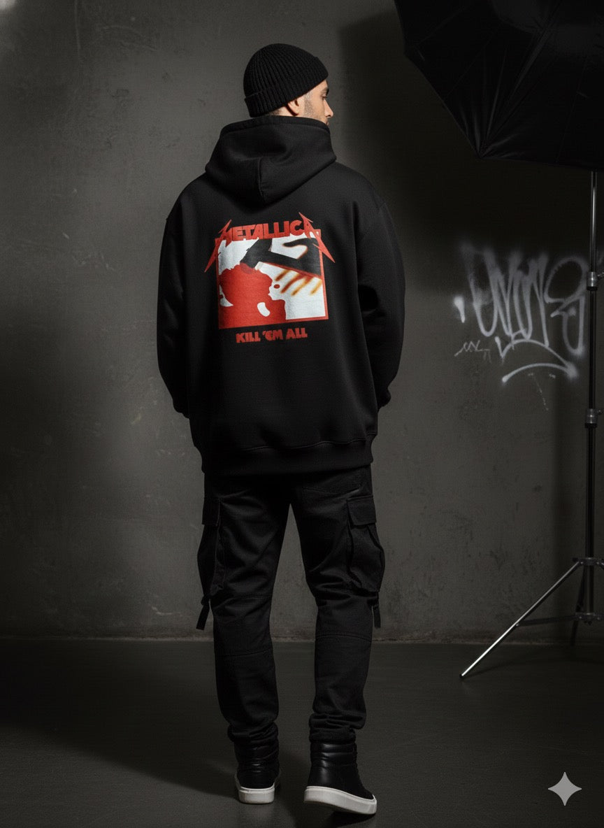 Metallic oversized hoodie