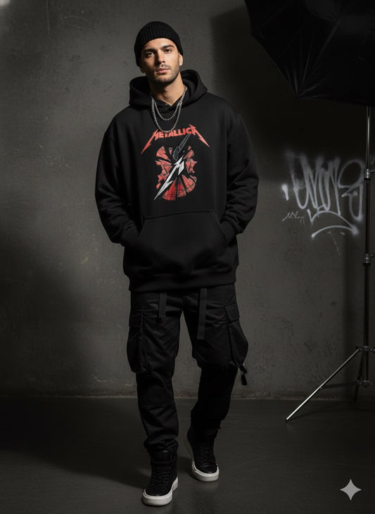 Metallic oversized hoodie